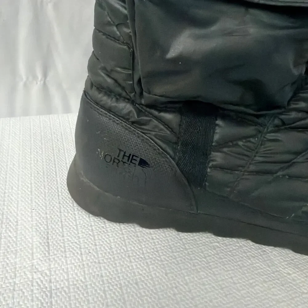 The North Face Thermoball Boots Womens 10 Black Pocket Pull On Winter Insulated